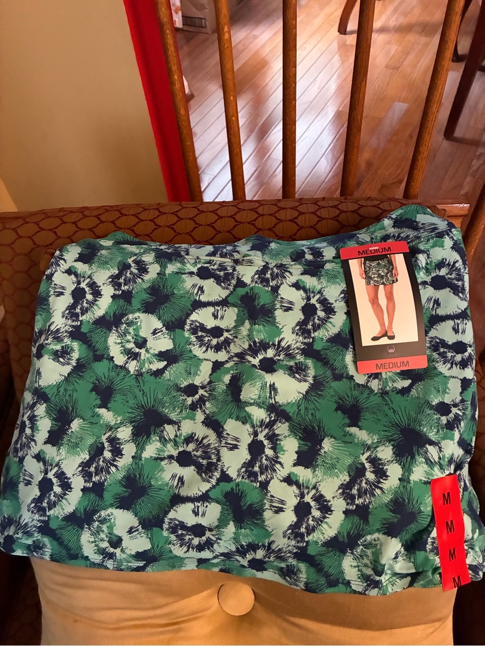 Floral Print Women’s athletic  Skort  in Teal and Navy